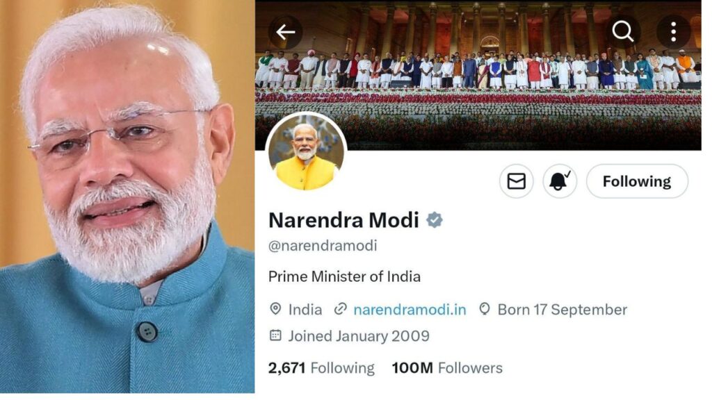 PM मोदी के नाम एक और रिकार्ड, सोशल मीडिया प्लेटफॉर्म X पर 100 मिलियन फॉलोअर्स पूरे