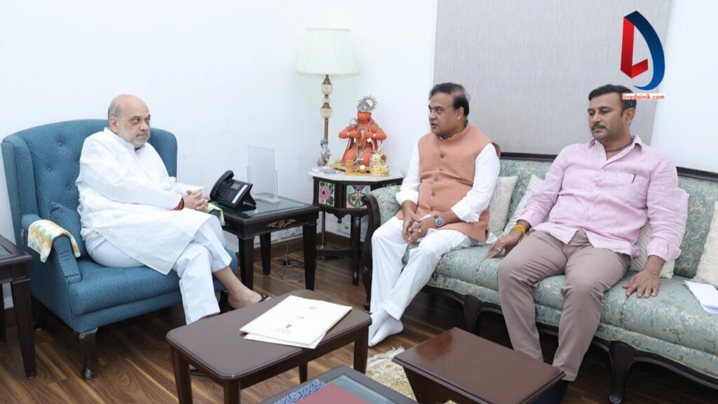 Amit shah meet sudesh mahto with himanta biswa sarama