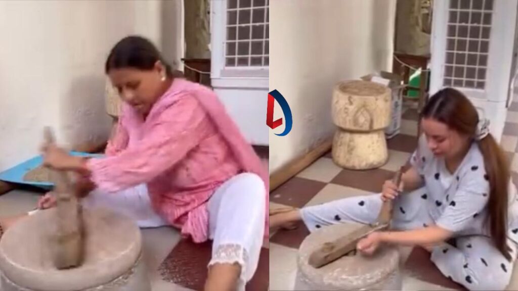 Rabri Devi बहू Rajshri के साथ आटा चक्की चलाते नजर आई, लोकसभा चुनाव के बीच वीडियो हो रहा है वायरल