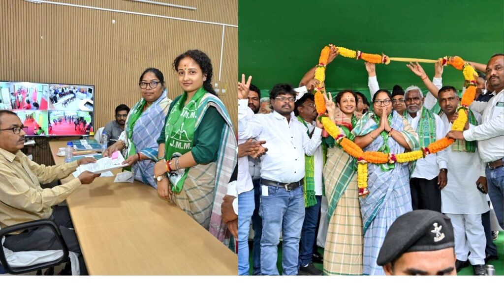 हेमंत सोरेन की बड़ी बहन अंजनी सोरेन ने भरा नामांकन, मुख्यमंत्री चंपाई सोरेन और कल्पना सोरेन रहे मौजूद