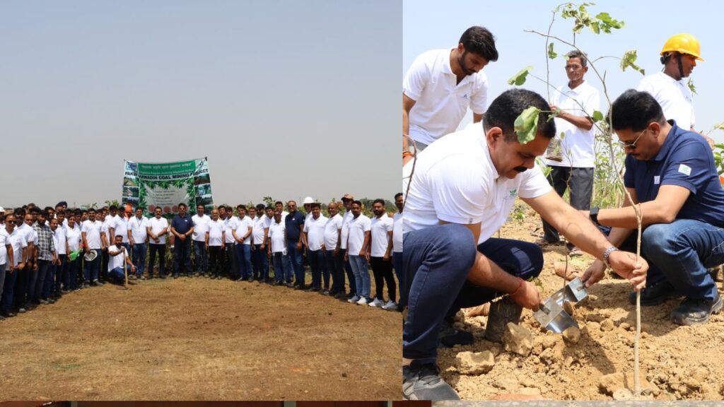 विश्व पर्यावरण दिवस के अवसर पर त्रिवेणी सैनिक के कर्मचारियों ने एक दिन में लगाया एक लाख पौधा