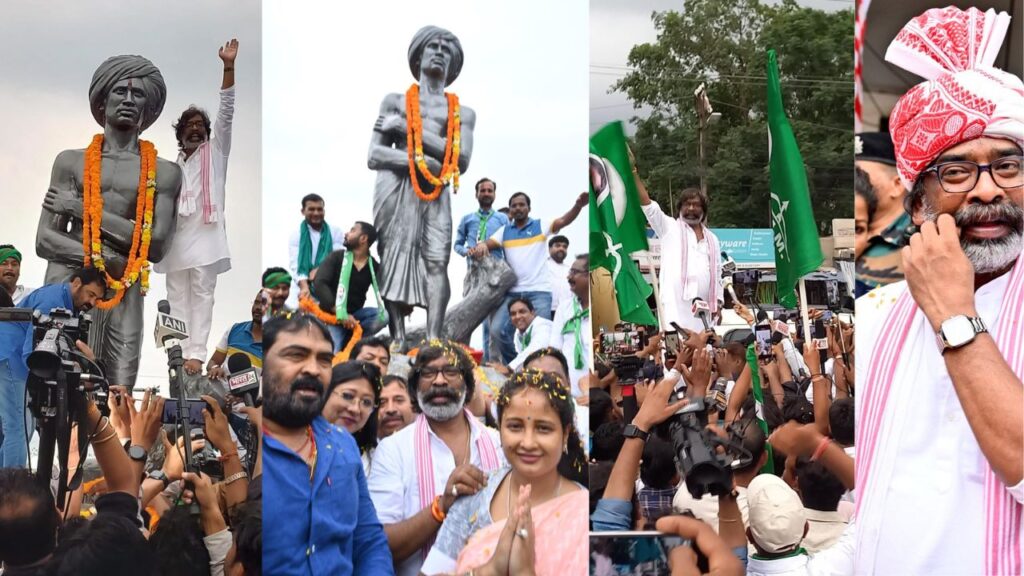 Hemant Soren ने बिरसा मुंडा की मूर्ति पर किया माल्यार्पण, कहा- हम वीरों के सपूत हम डरने वाले नहीं