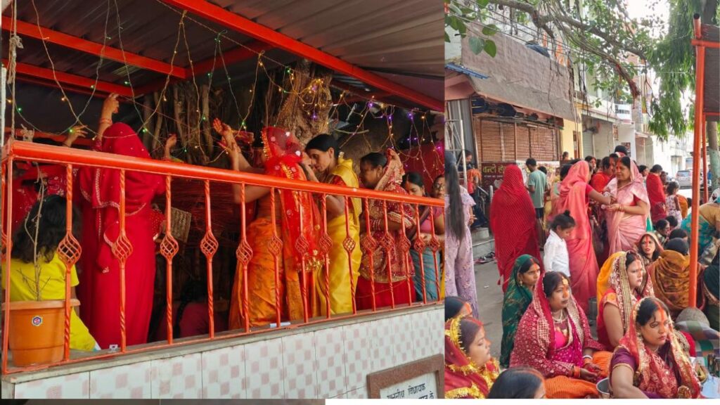 पति की लंबी आयु के सुहागिन महिलाओं ने की वट सावित्री की पूजा, सावित्री और सत्यवान की कथा सुनी