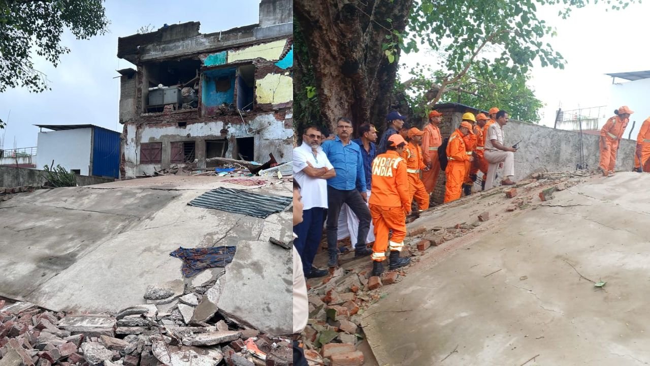 देवघर के सीता होटल के पास पुरान मकान गिरा, कई फंसे, दो बच्चों को सुरक्षित निकाला गया, सांसद निशिकांत दुबे कर रहे है कैंप