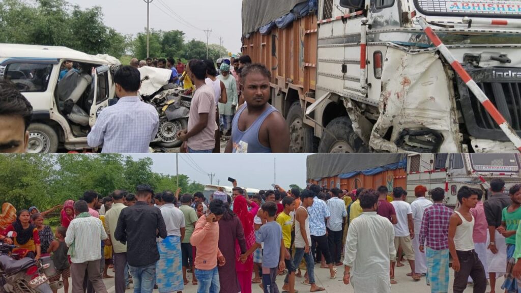 बिहार में भीषण सड़क हादसाः स्कार्पियों और डंपर की टक्कर में पांच की मौत