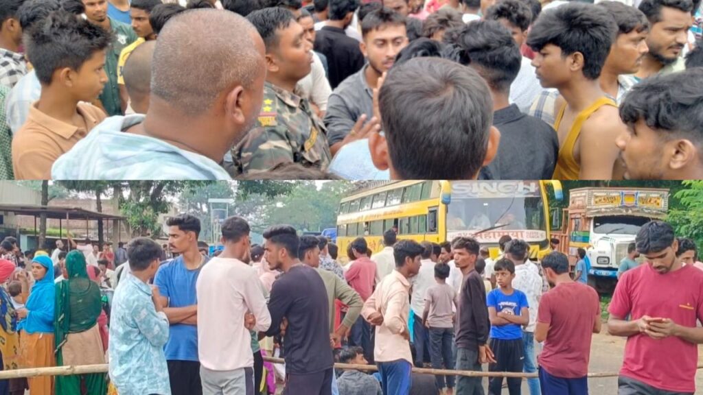 मारपीट में घायल व्यक्ति की रिम्स में मौत के बाद लोहरदगा में एनएच जाम कर किया प्रदर्शन, मोहर्रम के दिन एक समुदाय के दो पक्षों में हुई थी झड़प