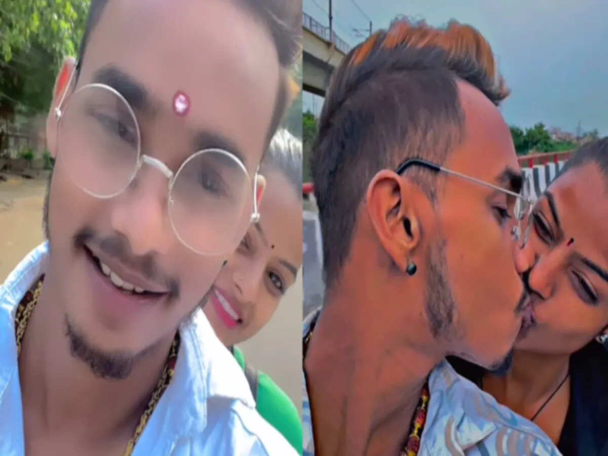 चलती बाइक पर रोमांटिक हुआ कपल, पीछे मुड़ युवती को चूमने लगा युवक; वायरल VIDEO 1 bike_viral_video_kissing