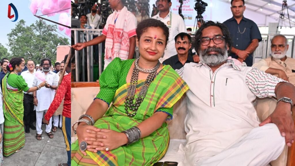 कल्पना सोरेन ने मुख्यमंत्री हेमंत सोरेन को खरीदकर खिलाया हवाई मिठाई, झारखंड आदिवासी महोत्सव का एक साथ उठाया लुफ्त