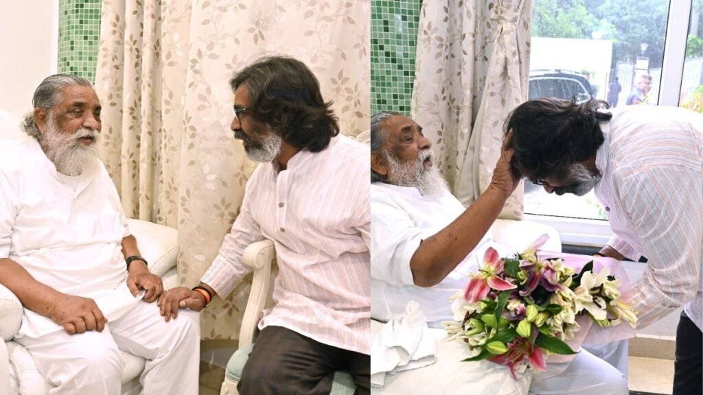 हेमंत सोरेन ने अपने जन्मदिन के मौके पर पिता शिबू सोरेन से मुलाकात कर लिया आशीर्वाद