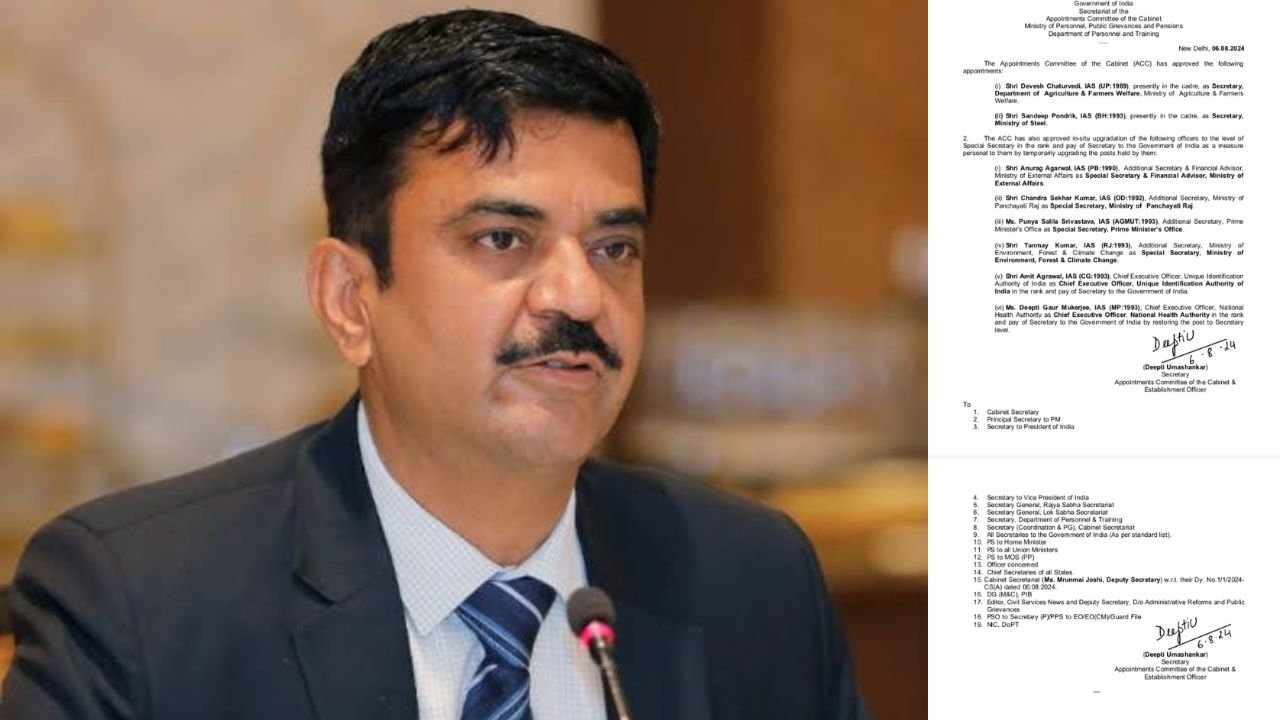 संजीव हंस की जगह ऊर्जा विभाग के प्रधान सचिव बने संदीप पौंड्रिक बने देश के नये इस्पात सचिव