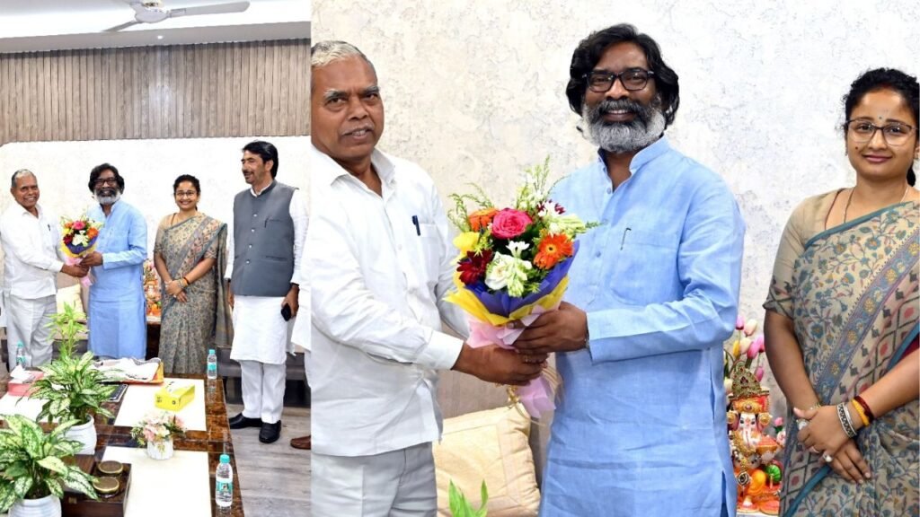 कांग्रेस प्रभारी और प्रदेश अध्यक्ष ने मुख्यमंत्री हेमंत सोरेन से की मुलाकात, CM ने केशव महतो को अध्यक्ष चुने जाने की दी बधाई
