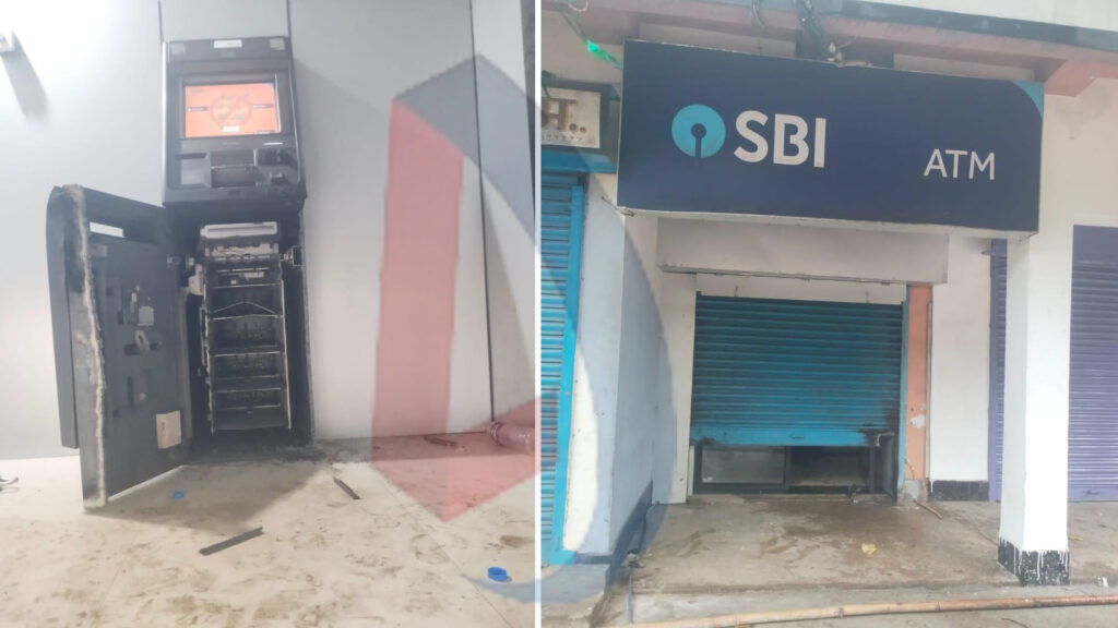 रामगढ़ में SBI का ATM काटकर लाखों रुपये ले उड़े बदमाश