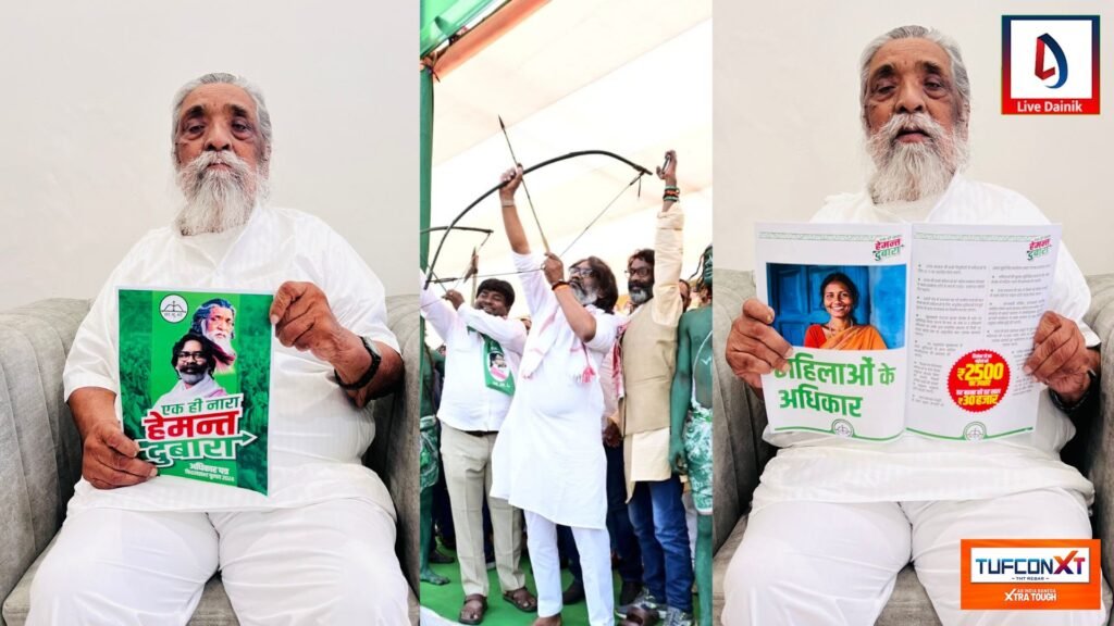 JMM's manifesto announces pension of Rs 2500 for the elderly, widows and disabled, reservation based on Khatian, launched by Shibu Soren