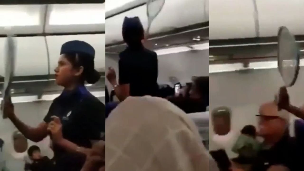 Indigo की फ्लाइट में मच्छरों का आतंक, Mosquito racket से मारते हुए दिखीं एयर होस्टेस