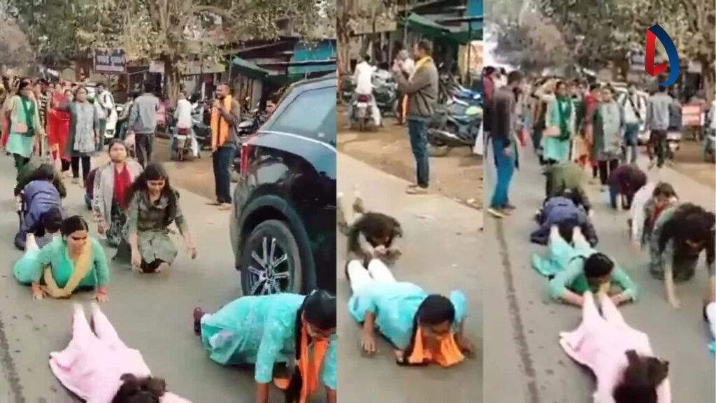 बीएड पास शिक्षकों का कड़ाके की ठंड में सड़क पर दंडवत मार्च, नौकरी बचाने के लिए किया अनोखा प्रदर्शन