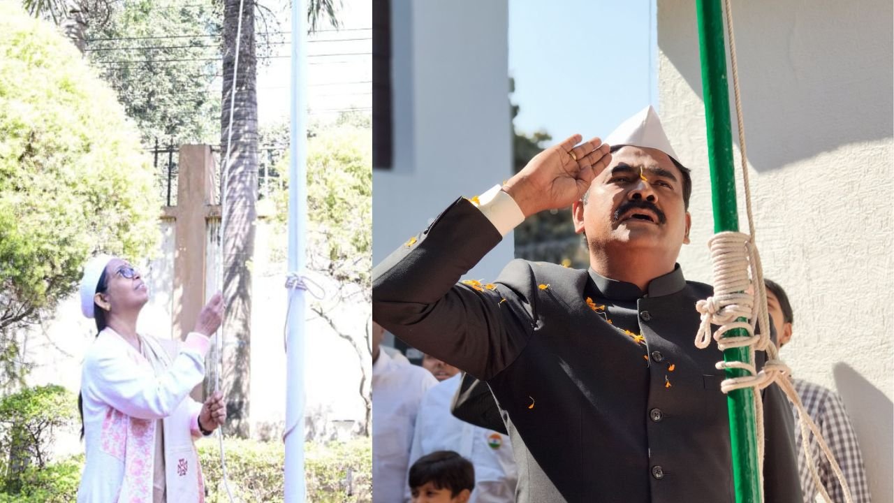 CEO झारखंड के रवि कुमार, सूचना एवं जनसंपर्क उप निदेशक शालिनी वर्मा ने फहराया झंडा 1 lohardaga 1 1