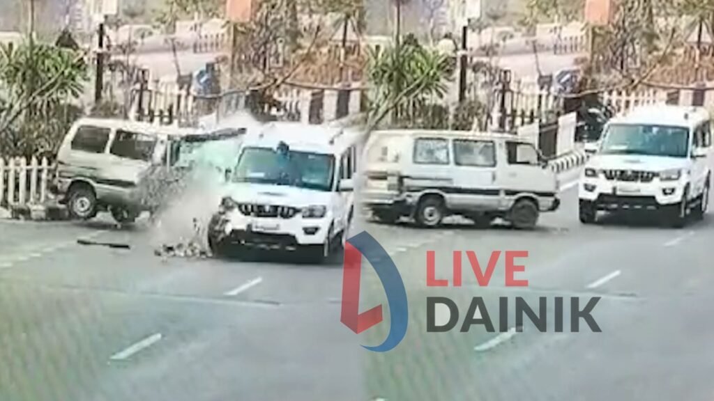 रांची में स्कूल वैन और अधिकारी के स्कार्पियों के बीच टक्कर का CCTV फुटेज आया सामने, देखिये किसकी गलती से गई चालक की जान