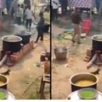 महाकुंभ में श्रद्धालुओं के लिए बने रहे खाने में इंस्पेक्टर ने डाला बालू, देखें VIDEO