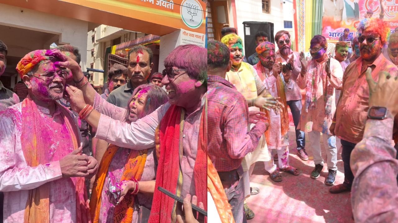 बीजेपी प्रदेश कार्यालय में मनाया गया होली मिलन समारोह, फगुआ के गीतों पर जमकर झूमे बाबूलाल मरांडी और पार्टी के कार्यकर्ता