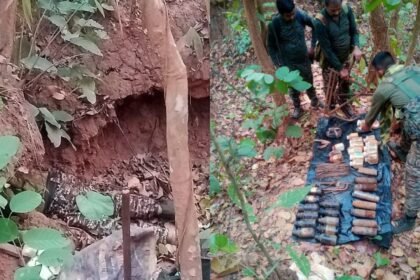 नक्सलियों की एक बड़ी साजिश फिर हुई नाकाम, नक्सली डंप किया गया ध्वस्त, गोला-बारूद बरामद