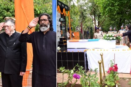शहीद CRPF जवान सुनील कुमार मंडल को राज्यपाल संतोष गंगवार और मुख्यमंत्री हेमंत सोरेन ने दी श्रद्धांजलि