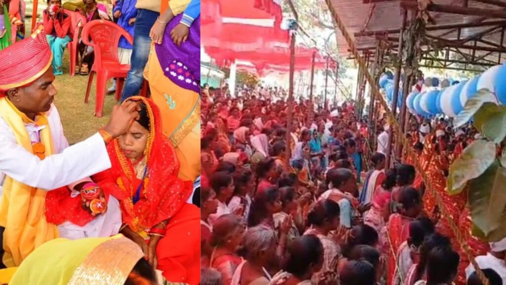 लिव इन रिलेशनशिप में रहने वाले 101 जोड़ों हुई शादी, ढुकूं परंपरा के तहत मिली सामाजिक मान्यता