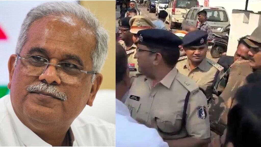 छत्तीसगढ़ के पूर्व मुख्यमंत्री भूपेश बघेल के घर से बाहर निकलते ही ED की टीम पर हमला, समर्थकों ने फेंके ईट-पत्थर
