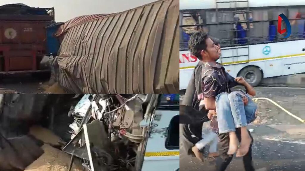 झारखंड के चरही घाटी में भीषण हादसा, दो ट्रक और बस में हुई टक्कर, पांच की मौत, कई गंभीर रूप से घायल