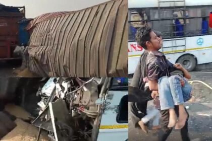 झारखंड के चरही घाटी में भीषण हादसा, दो ट्रक और बस में हुई टक्कर, पांच की मौत, कई गंभीर रूप से घायल
