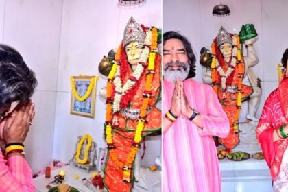 हेमंत सोरेन और कल्पना सोरेन ने रामनवमी पर तपोवन मंदिर में की पूजा अर्चना, शोभायात्रा में 1728 अखाड़े होंगे शामिल
