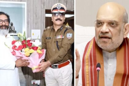 hemant soren and dgp anurag gupta amit shah