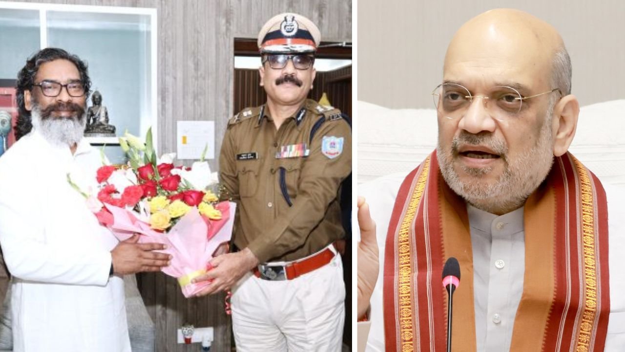 hemant soren and dgp anurag gupta amit shah