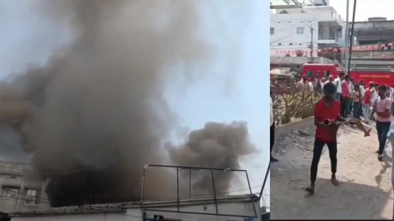 कोडरमा के जूता गोदाम में लगी भीषण आग, लाखों रुपये के जूता-चप्पल जलकर हुआ खाक