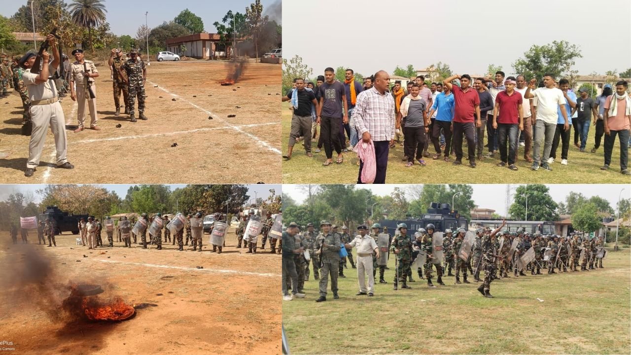 रामनवमी को लेकर हाई अलर्ट पर लोहरदगा पुलिस, SDPO की अगुवाई में किया गया मॉकड्रिल