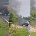 देवघर में सड़क दुर्घटना के बाद बवाल, क्रशर प्लांट के गोदाम और ट्रैक्टर को लगाई आग