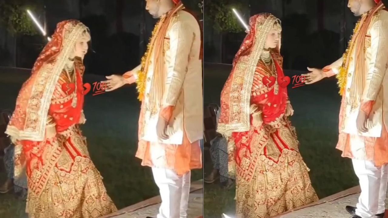 वरमाला से पहले दुल्हे ने बढ़ाया हाथ, दूल्हन ने थूक दिया, VIDEO हो रहा है वायरल