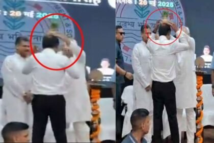 नीतीश कुमार ने फिर की अजीबोगरीब हरकत, शिक्षा विभाग के प्रधान सचिव के सिर पर रख दिया गमला