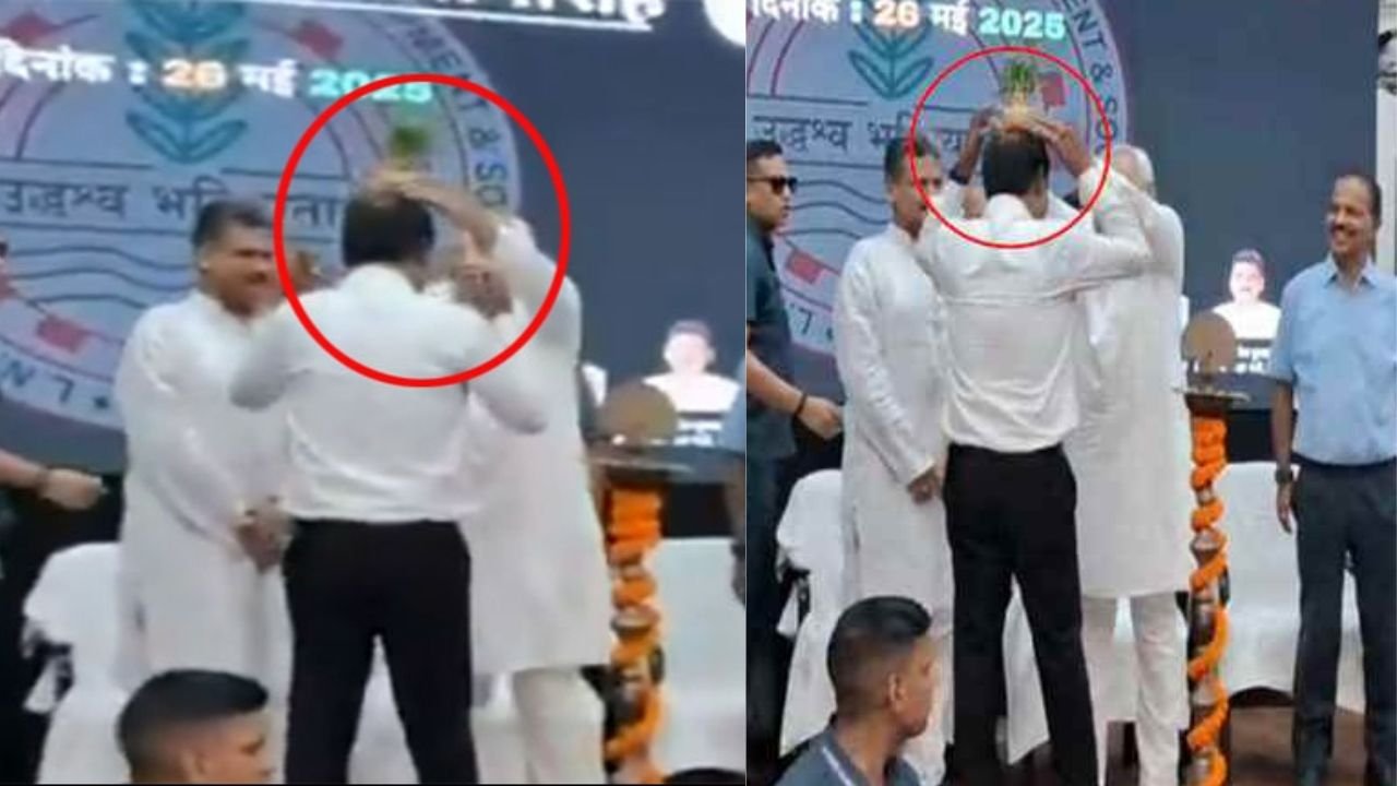 नीतीश कुमार ने फिर की अजीबोगरीब हरकत, शिक्षा विभाग के प्रधान सचिव के सिर पर रख दिया गमला