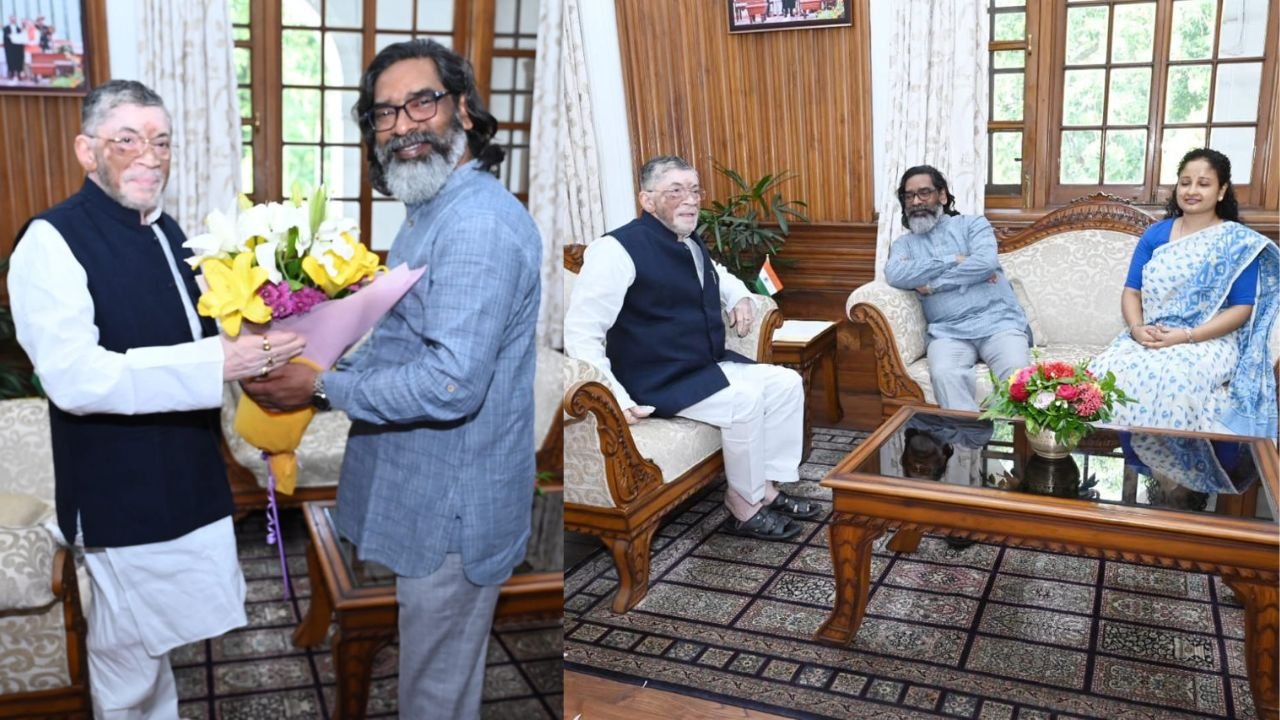 हेमंत सोरेन और कल्पना सोरेन ने राजभवन जाकर राज्यपाल से की मुलाकात, मुख्यमंत्री ने विदेश दौरे को लेकर दी जानकारी