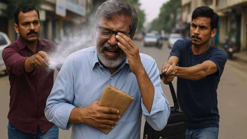 रांची में दिनदहाड़े तीन लाख की छिनतई, खुजली पाउडर फेंक कर बनाया निशाना