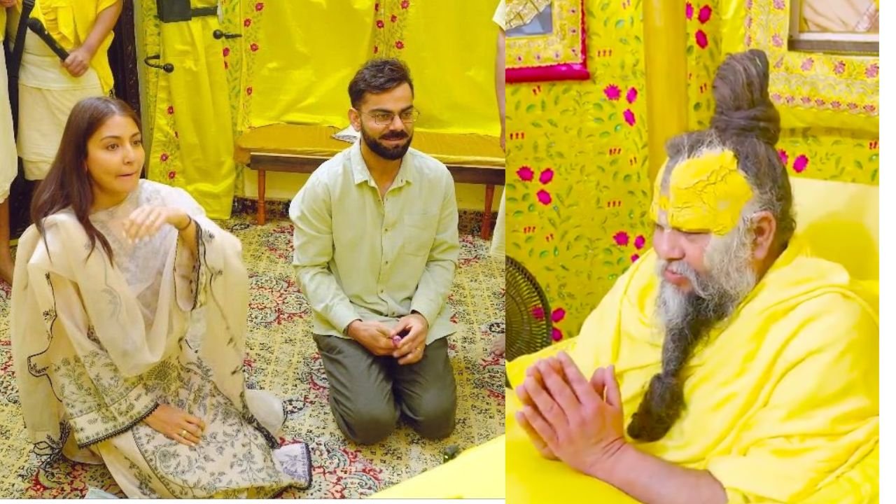 virat anuskha at premanand ji ashram