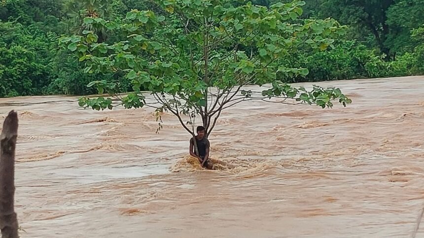 जमशेदपुर में बाढ़ के पानी में मुखिया के बेटे ने लगाई छलांग, तेज धार में तीन किलोमीटर तक बहता रहा, पेड़ पकड़कर बचाई जान