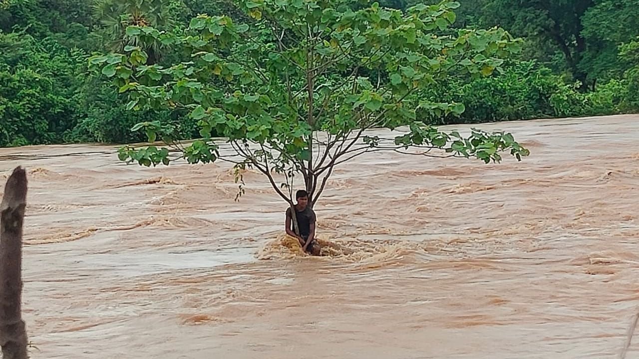 जमशेदपुर में बाढ़ के पानी में मुखिया के बेटे ने लगाई छलांग, तेज धार में तीन किलोमीटर तक बहता रहा, पेड़ पकड़कर बचाई जान