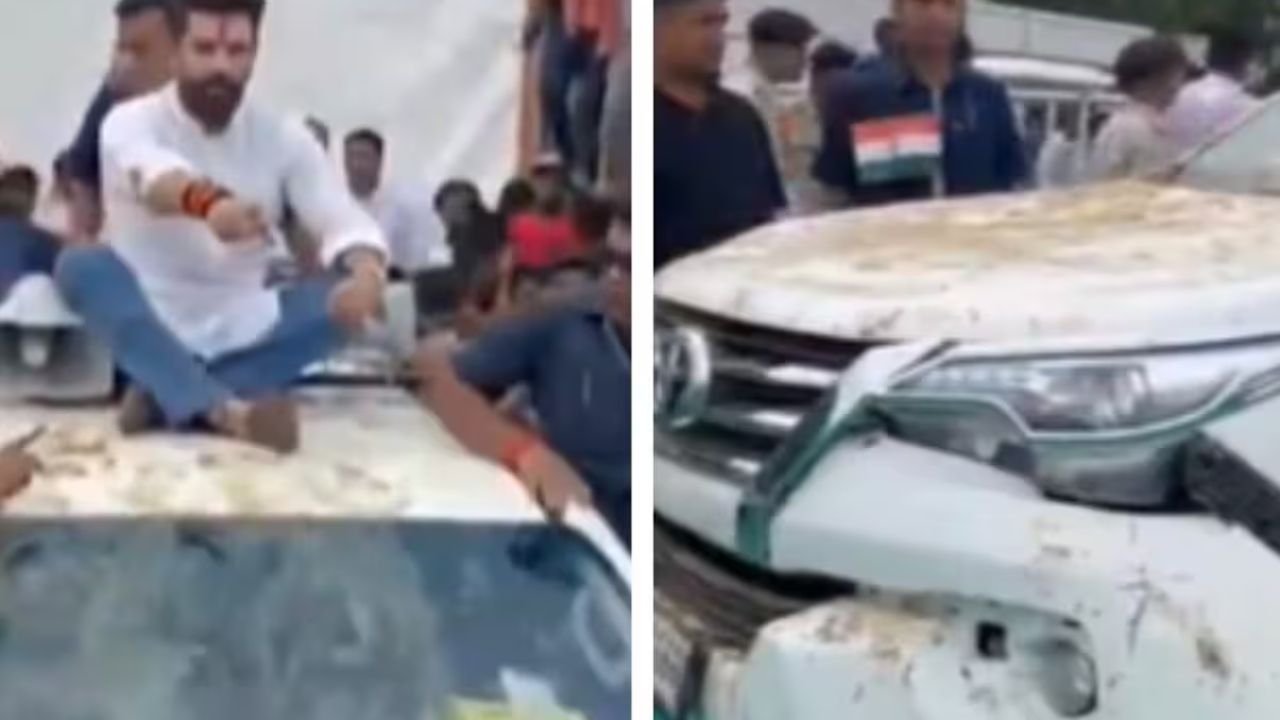 चिराग पासवान के साथ सेल्फी लेने की लगी होड़, केंद्रीय मंत्री की गाड़ी हो गई क्षतिग्रस्त