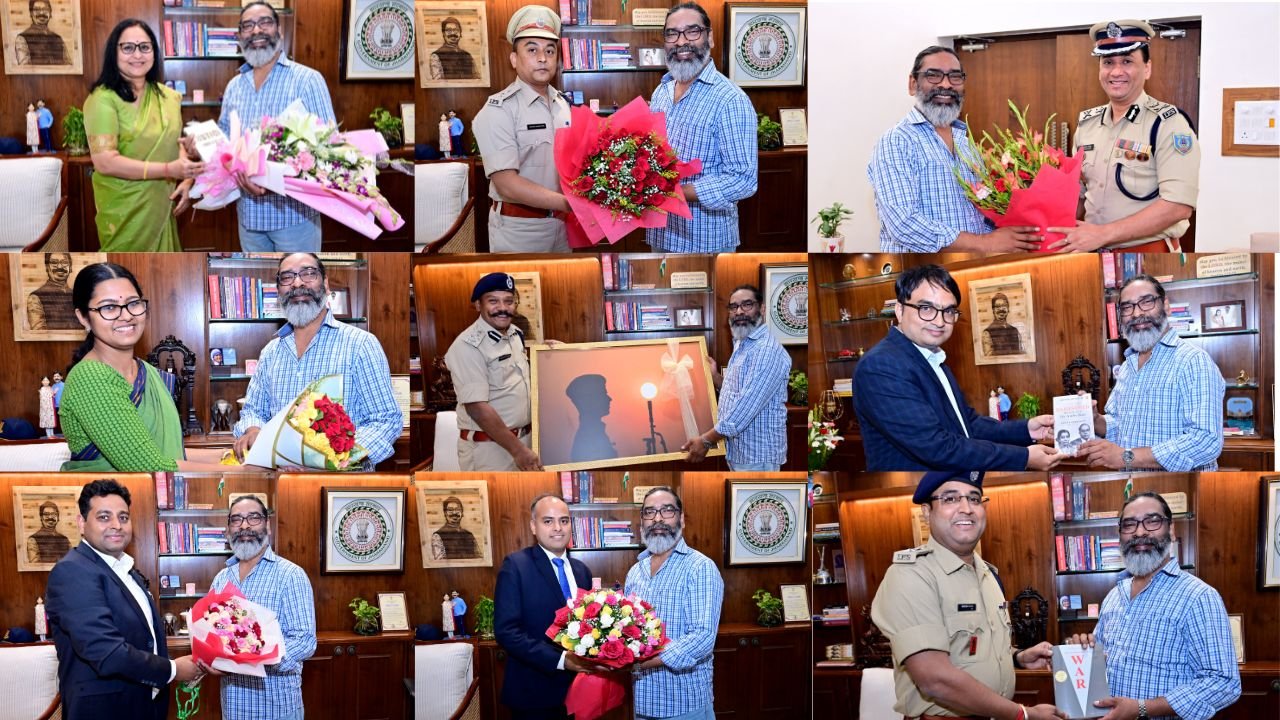 मुख्यमंत्री हेमंत सोरेन ने DC-IG-DIG-SP ने की मुलाकात, सोमवार को भी कई अधिकारियों ने की थी CM आवास में शिष्टाचार भेंट