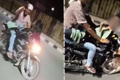 गर्लफ्रेंड बाइक की टंकी पर, बॉयफ्रेंड सीट पर.. NH पर अश्लील हरकत करते नजर आए युवक-युवती, VIDEO हुआ वायरल