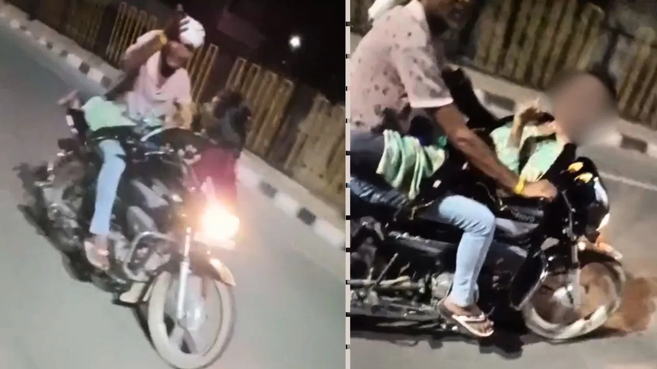 गर्लफ्रेंड बाइक की टंकी पर, बॉयफ्रेंड सीट पर.. NH पर अश्लील हरकत करते नजर आए युवक-युवती, VIDEO हुआ वायरल