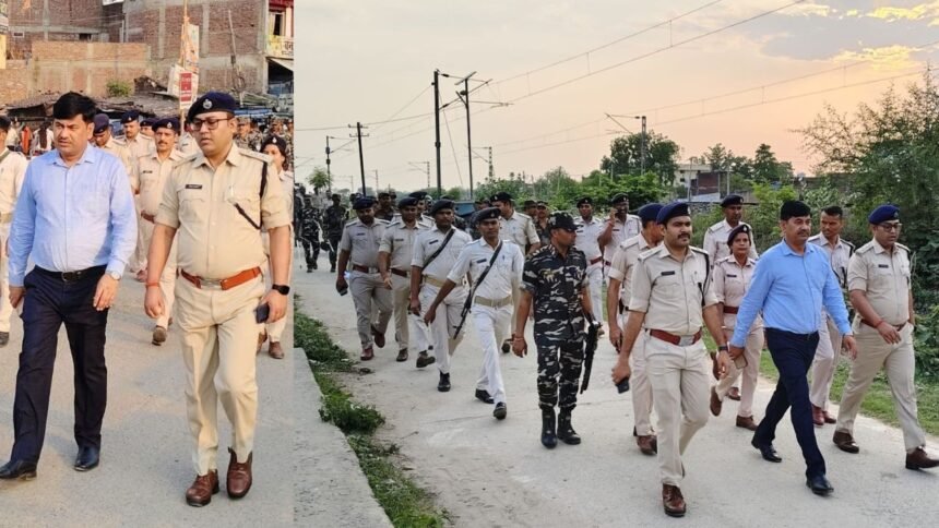 बकरीद को लेकर गढ़वा में निकाला गया फ्लैग मार्च, एसडीएम संजय कुमार ने कहा-सौहार्द से मनाए पर्व 1 garhwa flag march