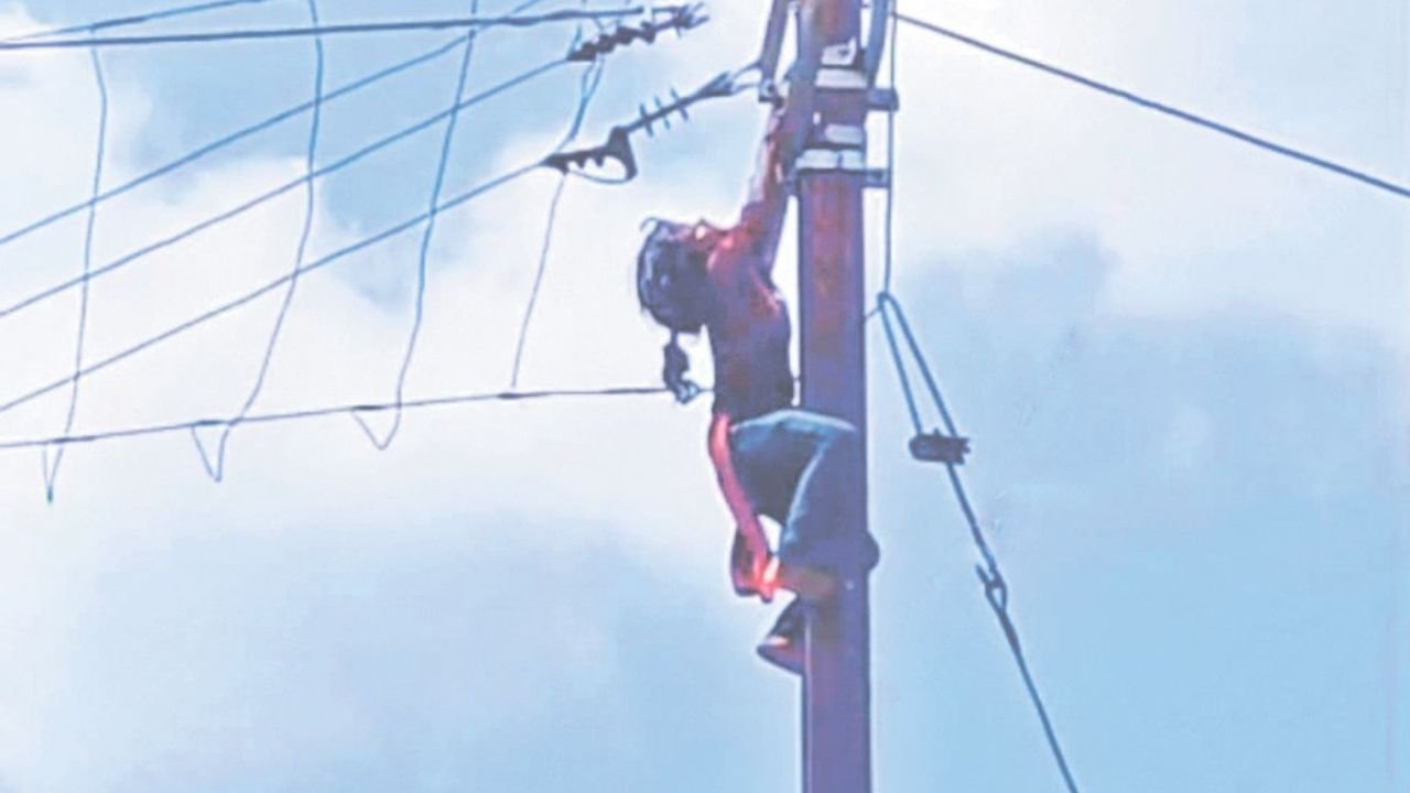 भाभी के तानों से तंग आकर ननद बिजली खंभे पर चढ़ी, लोगों ने ऐसी बचाई जान