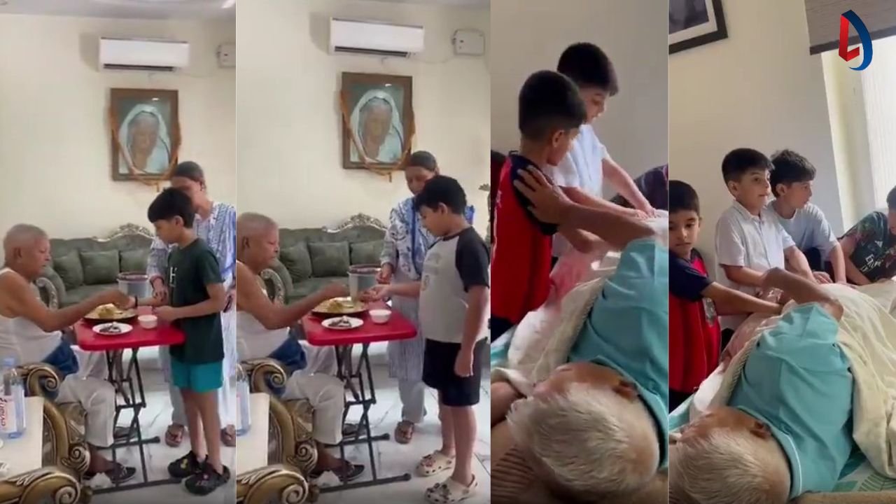 फादर्स डे पर लालू का अनोखा अंदाज, घर के बच्चों के बीच बांटा सत्तू, लगी लंबी लाइन